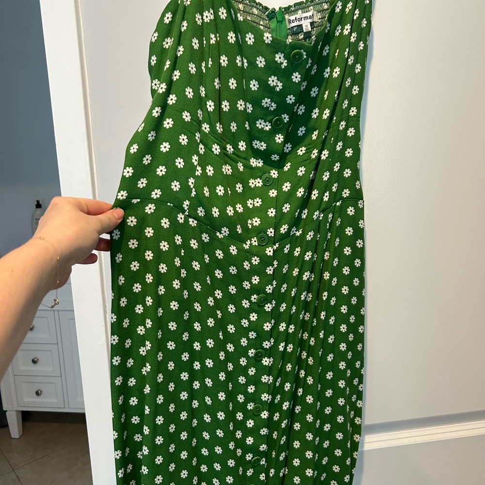 Reformation Green Floral Women's Dress